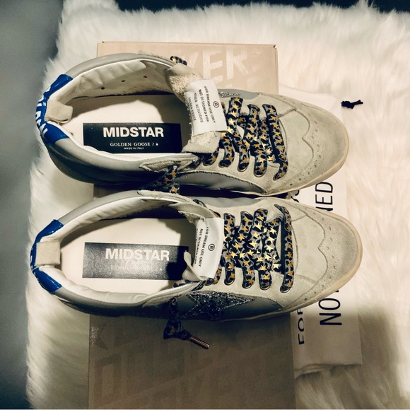 Golden Goose *LIKE NEW* Midstar Sneakers with Golden Goose Added Laces - Picture 7 of 10